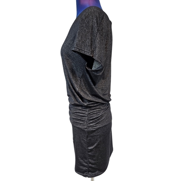 Athleta Odyssey Tee-Shirt Dress Metallic Charcoal Gray Size Medium Women's U30 - Picture 4 of 9